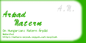 arpad matern business card
